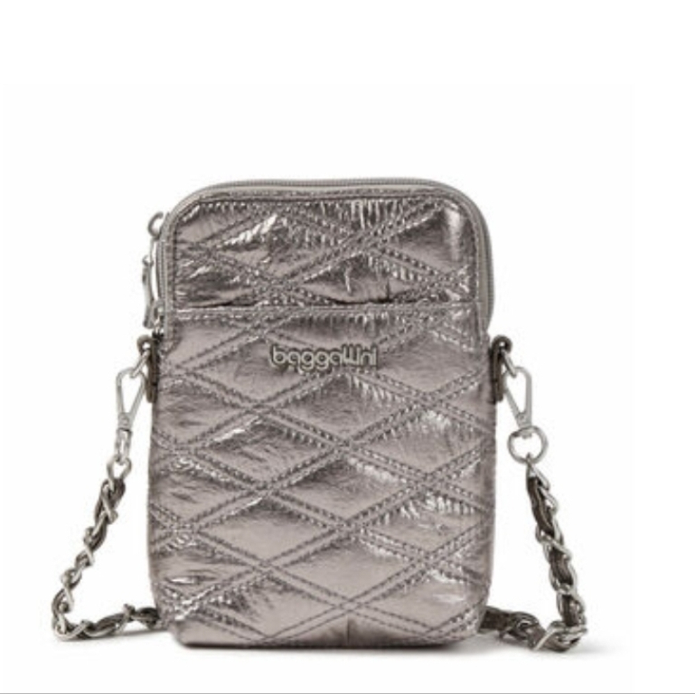 Baggallini Metallic Crossbody Bag, Purse SMALL